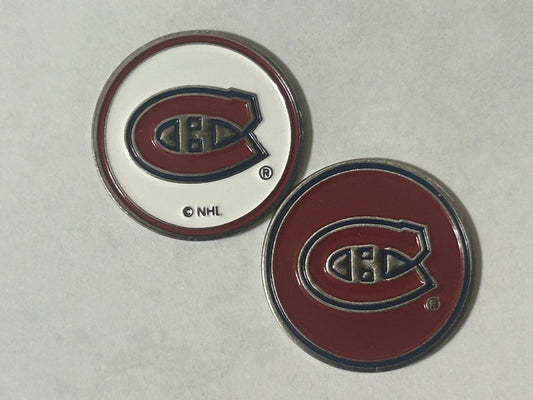 Montreal Canadiens Double Sided 1" Diameter Magnetic Golf Ball Marker