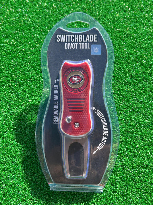 San Francisco 49ers Team Golf USA Switchblade Divot Tool w/ Double Sided Magnetic Ball Marker
