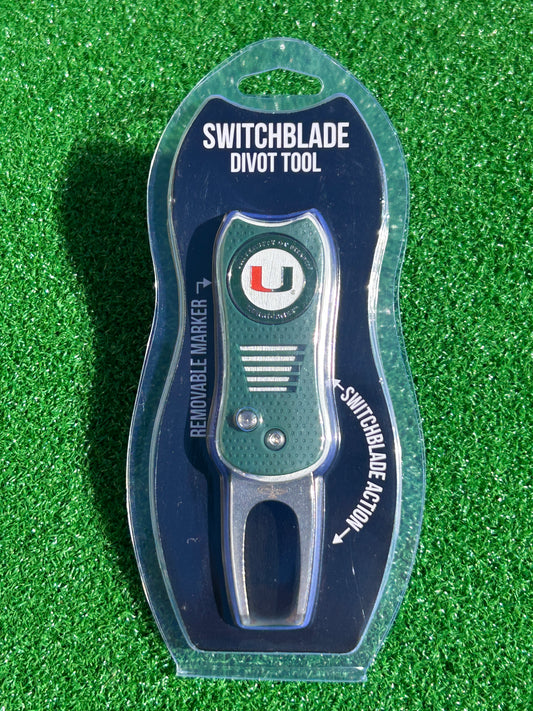 Miami Hurricanes Team Golf USA Switchblade Divot Tool w/ Double Sided Magnetic Ball Marker
