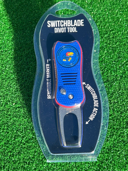 Kansas Jayhawks Team Golf USA Switchblade Divot Tool w/ Double Sided Magnetic Ball Marker