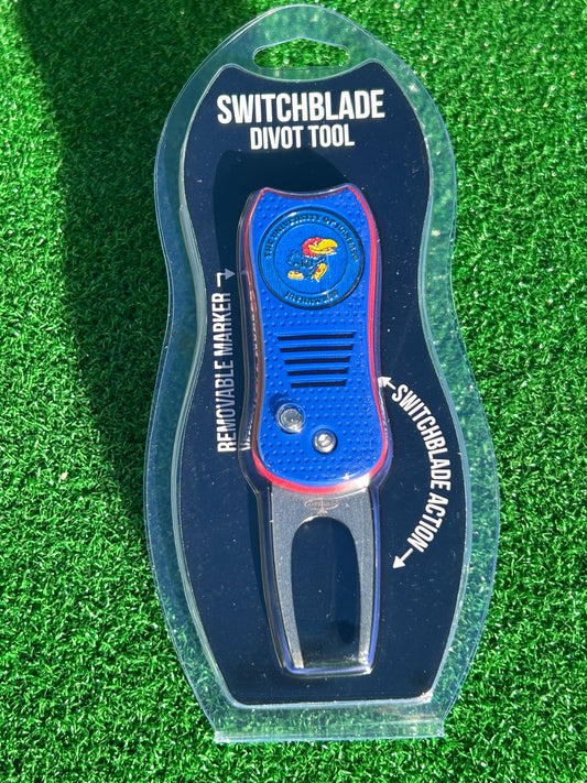 Kansas Jayhawks Team Golf USA Switchblade Divot Tool w/ Double Sided Magnetic Ball Marker
