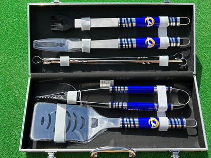 Siskiyou Gifts Los Angeles Rams 8 piece Tailgater BBQ Set with Metal Case