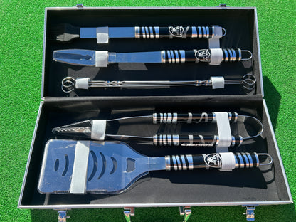 Siskiyou Gifts Las Vegas Raiders 8 Piece Tailgater BBQ Set w/Metal Case, NFL Licensed