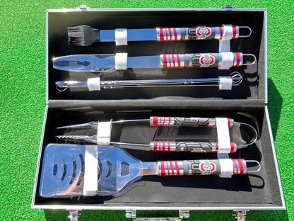Siskiyou Gifts Ohio State Buckeyes 8 Piece Tailgater BBQ Set w/Metal Case, NCAA Licensed