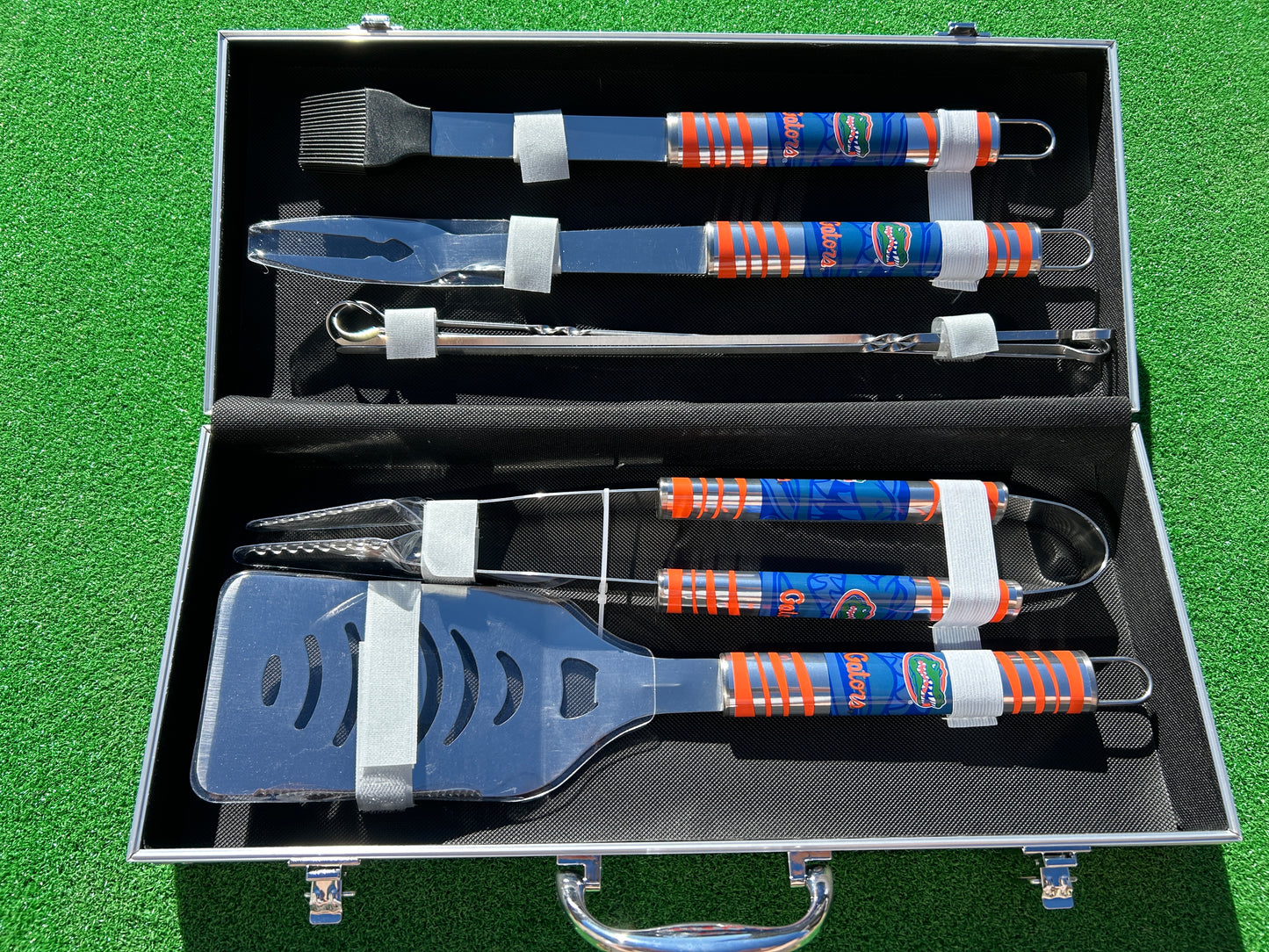 Siskiyou Gifts Florida Gators 8 Piece Tailgater BBQ Set w/Metal Case, NCAA Licensed
