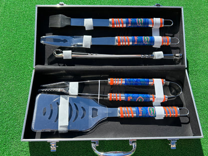 Siskiyou Gifts Florida Gators 8 Piece Tailgater BBQ Set w/Metal Case, NCAA Licensed