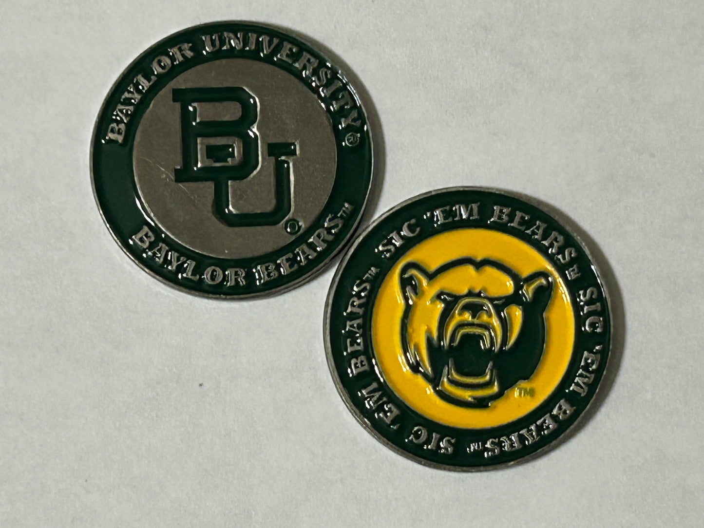 Baylor Bears 1" Diameter Double Sided Magnetic Golf Ball Marker NCAA
