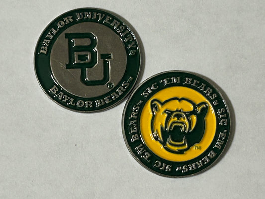 Baylor Bears 1" Diameter Double Sided Magnetic Golf Ball Marker NCAA