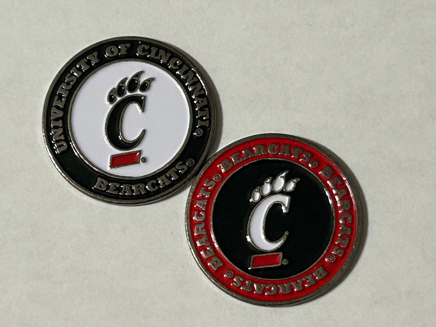 Cincinnati Bearcats 1" Diameter Double Sided Magnetic Golf Ball Marker NCAA