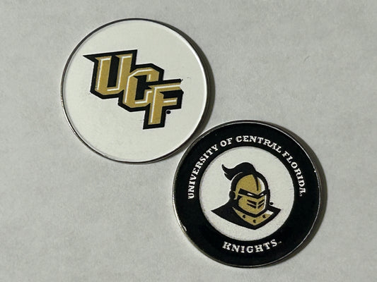 University of Central Florida Knights 1" Diameter Double Sided Magnetic Golf Ball Marker NCAA
