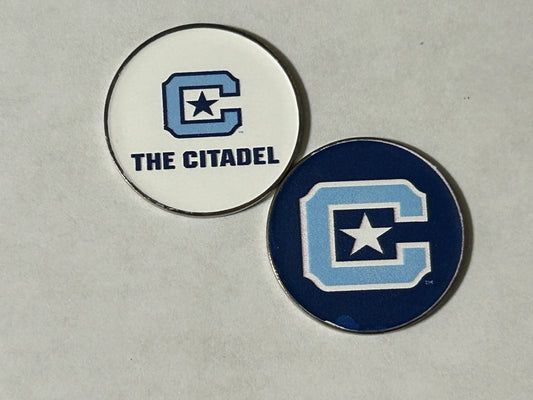 The Citadel Bulldogs 1" Diameter Double Sided Golf Ball Marker NCAA