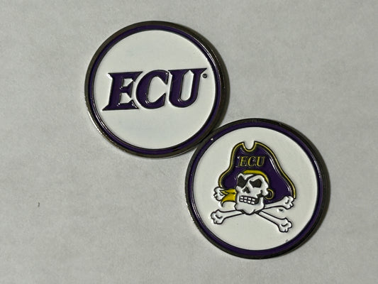 East Carolina Pirates 1" Diameter Double Sided Magnetic Golf Ball Marker NCAA