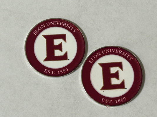 Elon University Phoenix 1" Diameter Double Sided Magnetic Golf Ball Marker NCAA