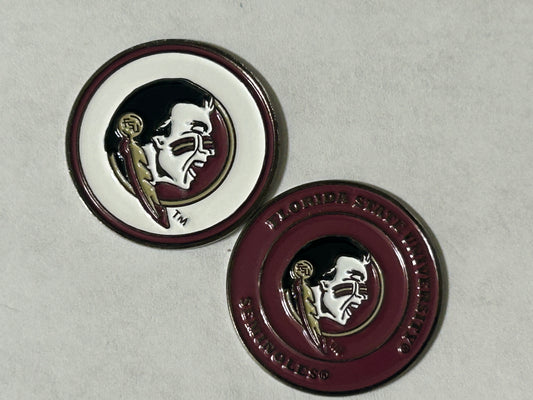 Florida State Seminoles 1" Diameter Double Sided Magnetic Golf Ball Marker NCAA