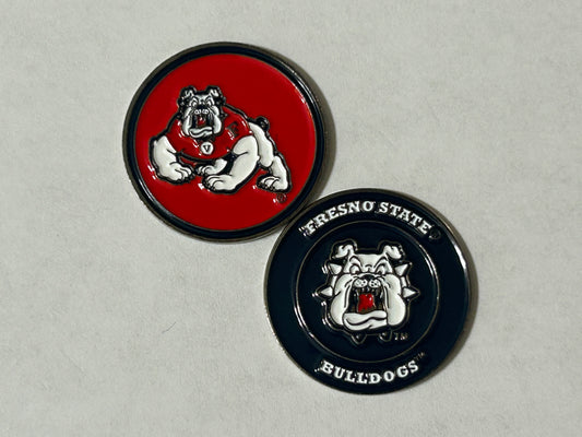 Fresno State Bulldogs 1" Diameter Double Sided Magnetic Golf Ball Marker NCAA