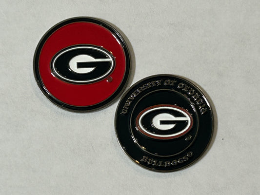 Georgia Bulldogs 1" Diameter Double Sided magnetic Golf Ball Marker NCAA