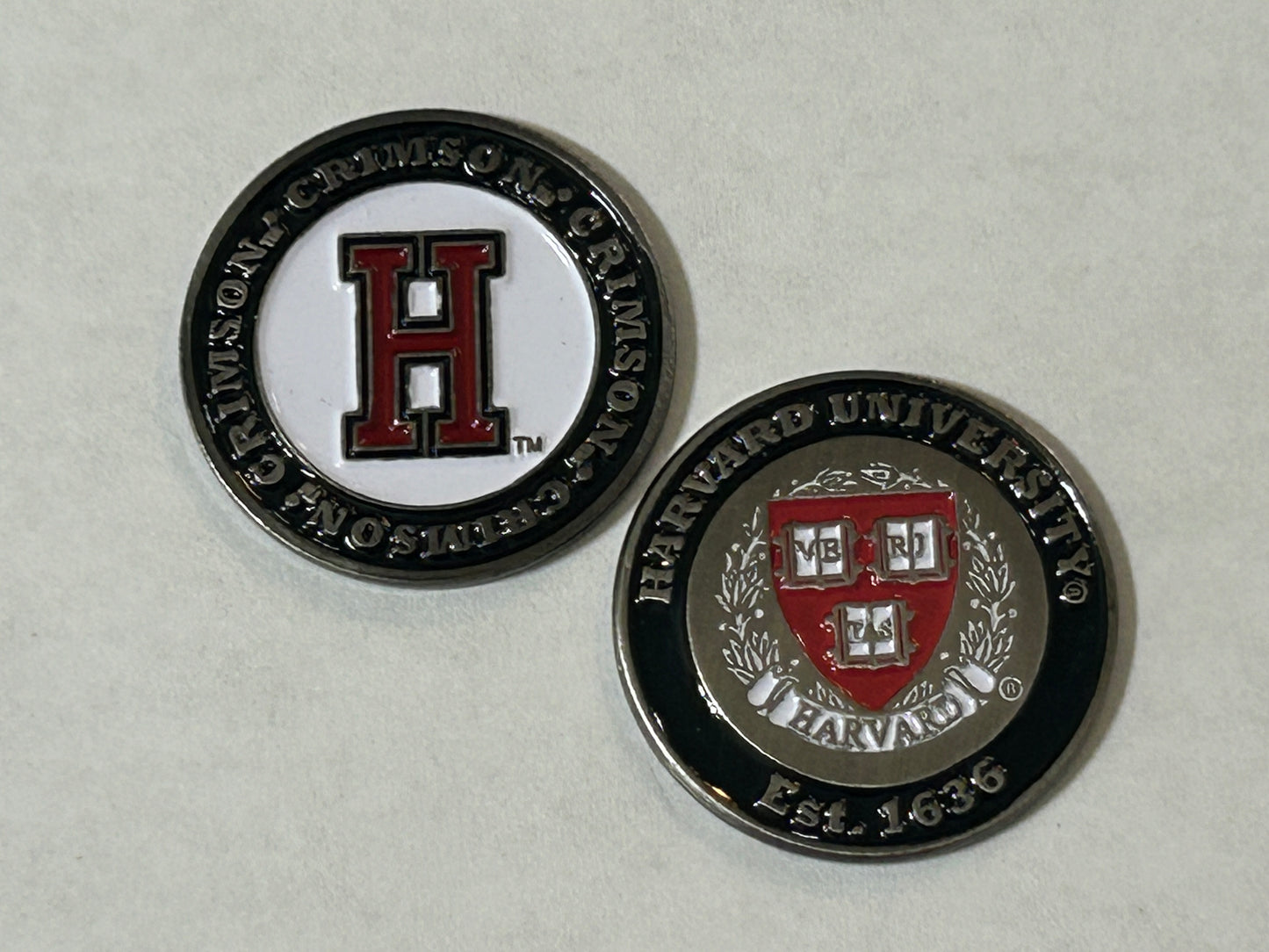 Harvard Crimson 1" Diameter Double Sided Magnetic Golf Ball Marker NCAA