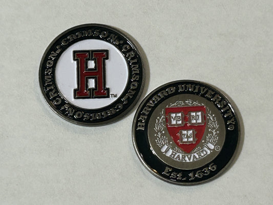 Harvard Crimson 1" Diameter Double Sided Magnetic Golf Ball Marker NCAA