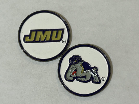 James Madison Bulldogs (Duke the Bulldog) 1" Diameter Double Sided Magnetic Golf Ball Marker NCAA