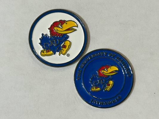 Kansas Jayhawks 1" Diameter Double Sided Magnetic Golf Ball Marker NCAA