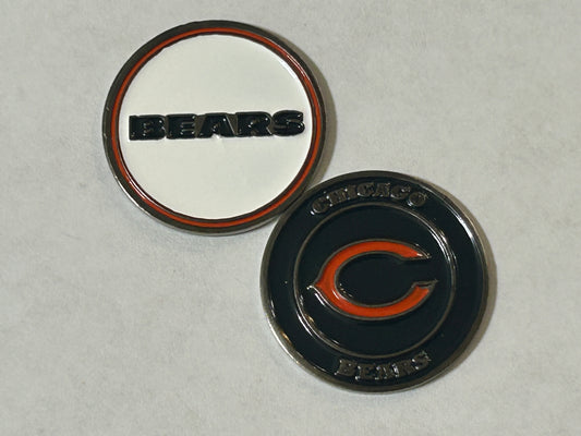 Chicago Bears 1" Diameter Double Sided Magnetic Golf Ball Marker NFL