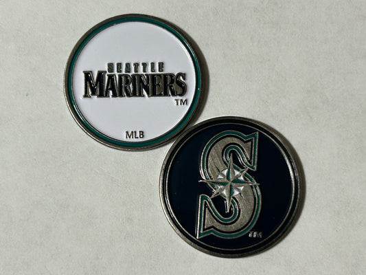 Seattle Mariners 1" Diameter Double Sided Magnetic Golf Ball Marker MLB