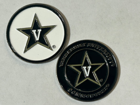 Vanderbilt Commodores 1" Diameter Double Sided Golf Ball Marker NCAA