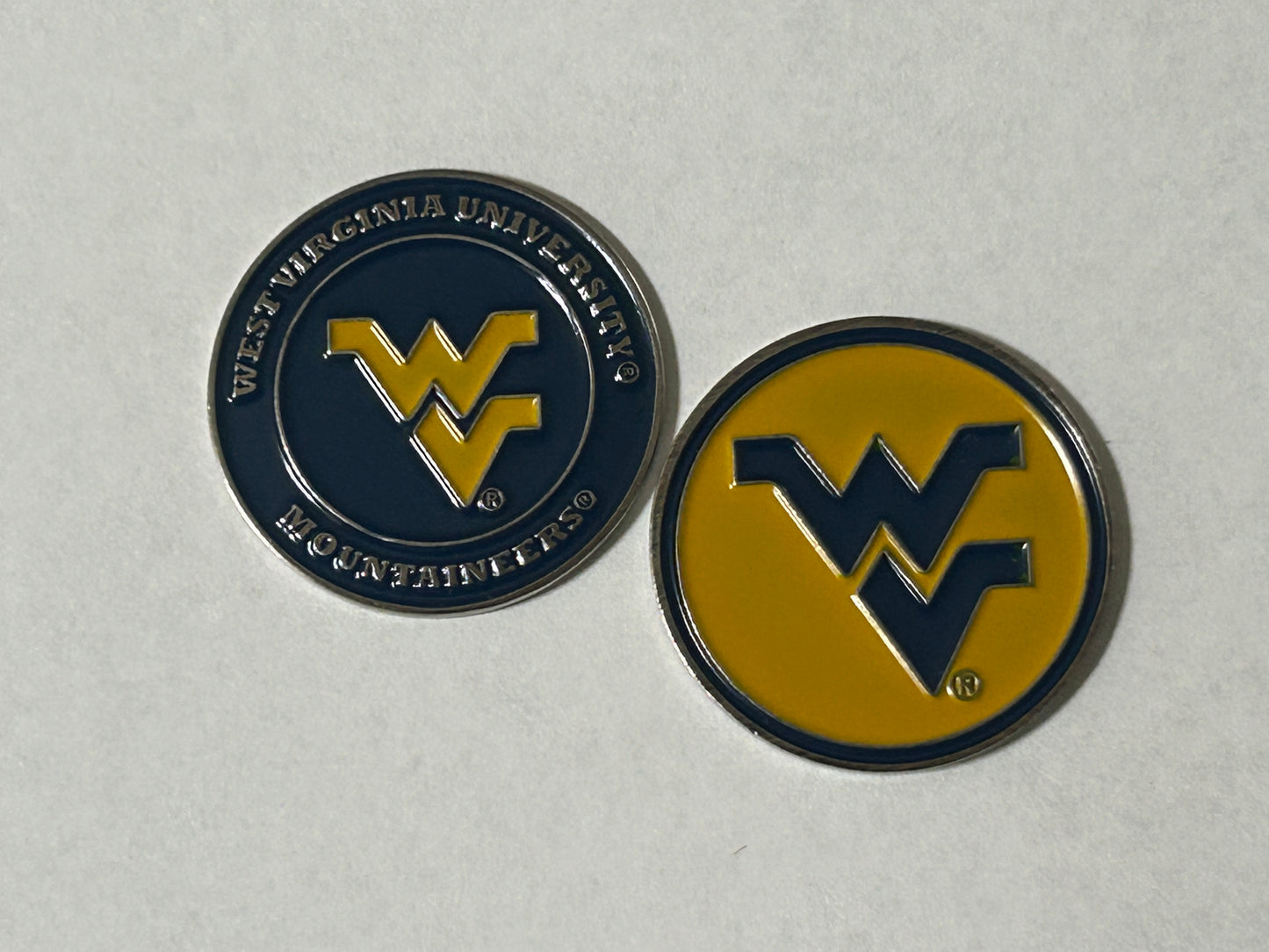 West Virginia Mountaineers 1" Diameter Double Sided Magnetic Golf Ball Marker NCAA