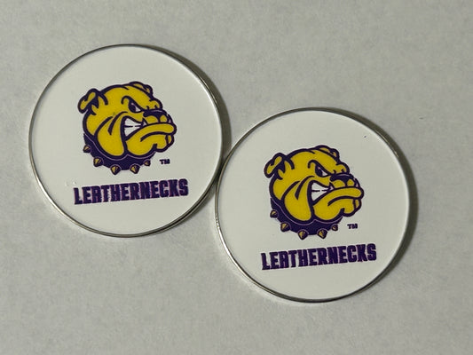 Western Illinois Leathernecks Double Sided 1" Magnetic Diameter Golf Ball Marker
