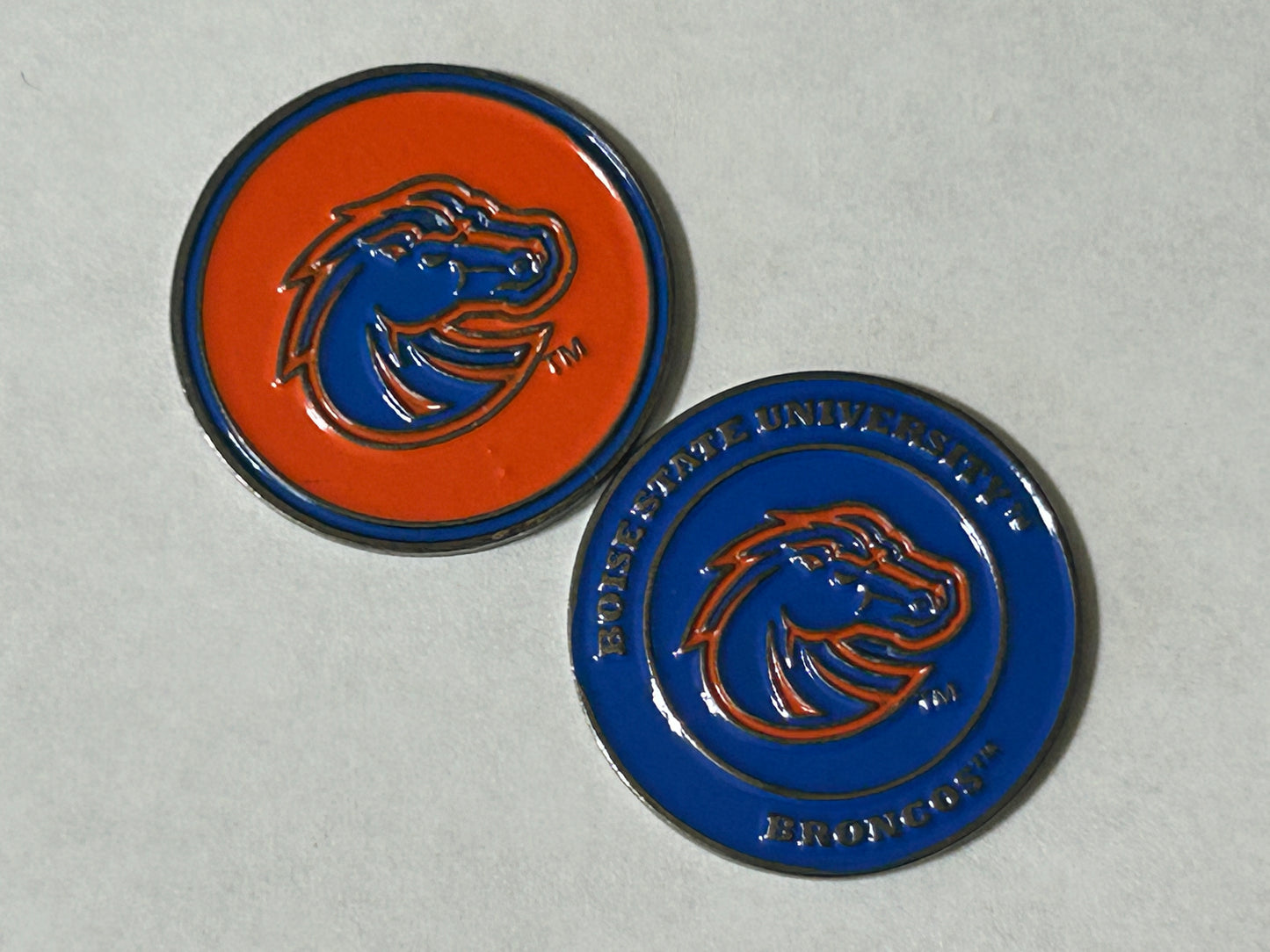 Boise State Broncos 1" Diameter Double Sided Magnetic Golf Ball Marker NCAA