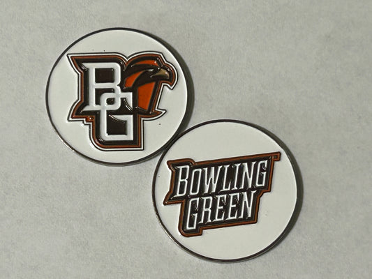 Bowling Green Falcons 1" Diameter Double Sided Magnetic Golf Ball Marker NCAA