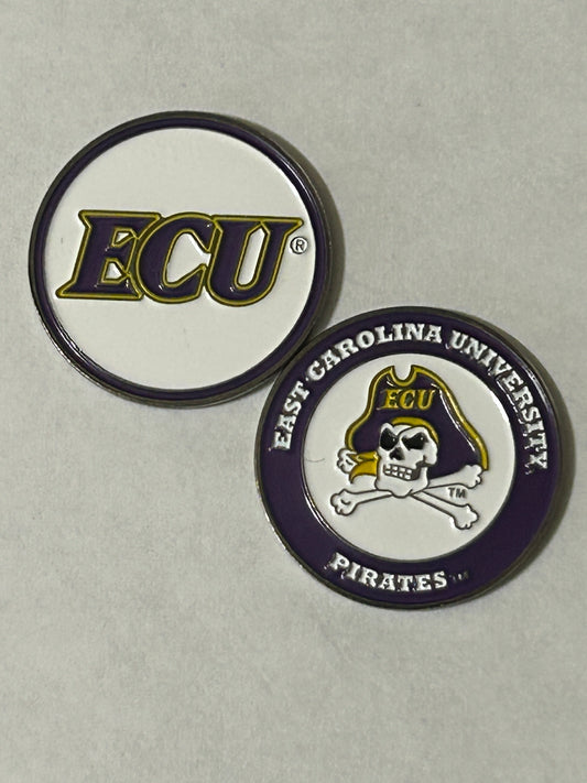 East Carolina Pirates 1" Diameter Double Sided Magnetic Golf Ball Marker NCAA