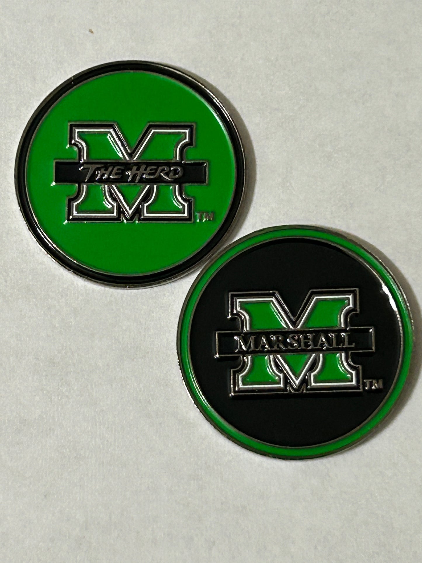 Marshall Thundering Herd 1" Diameter Double Sided Magnetic Golf Ball Marker NCAA