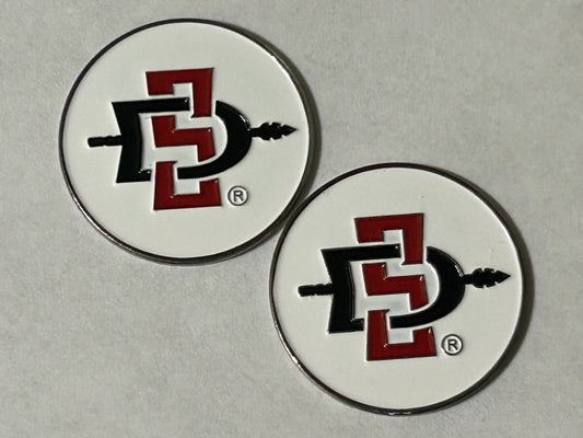 San Diego State Aztecs 1" Diameter Double Sided Golf Ball Marker NCAA