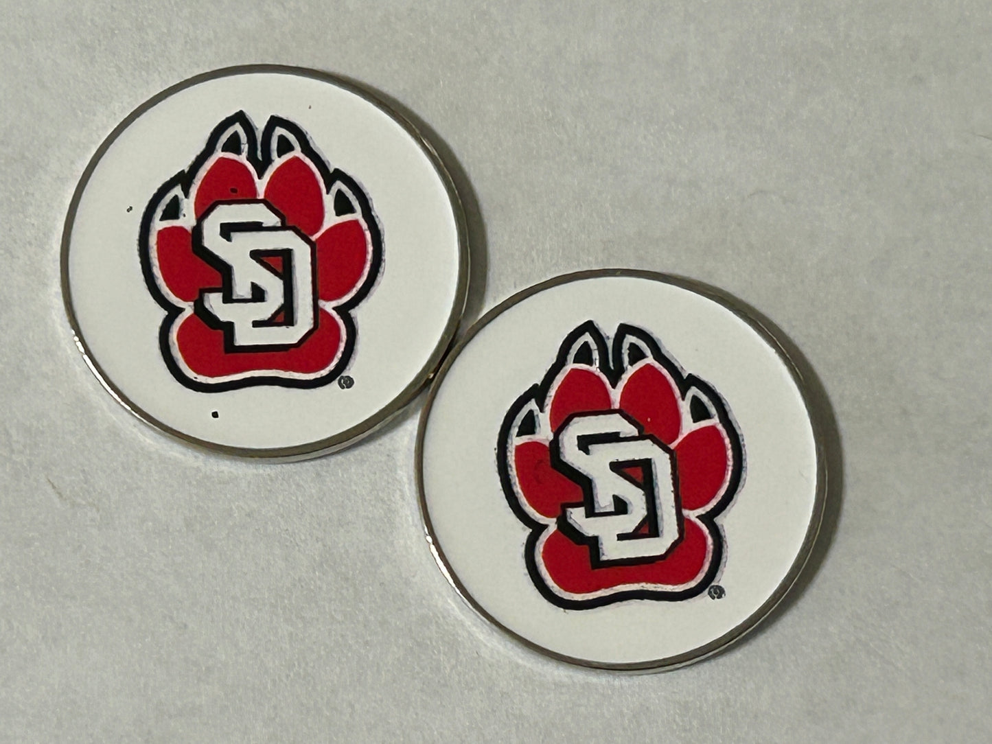 South Dakota Coyotes 1" Diameter Double Sided Golf Ball Marker NCAA