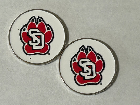 South Dakota Coyotes 1" Diameter Double Sided Golf Ball Marker NCAA