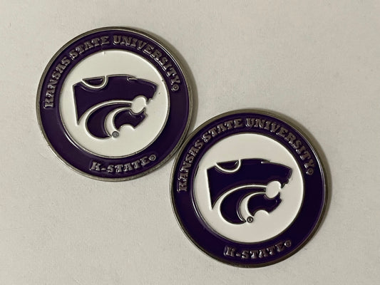 Kansas State Wildcats 1" Diameter Double Sided Magnetic Golf Ball Marker NCAA