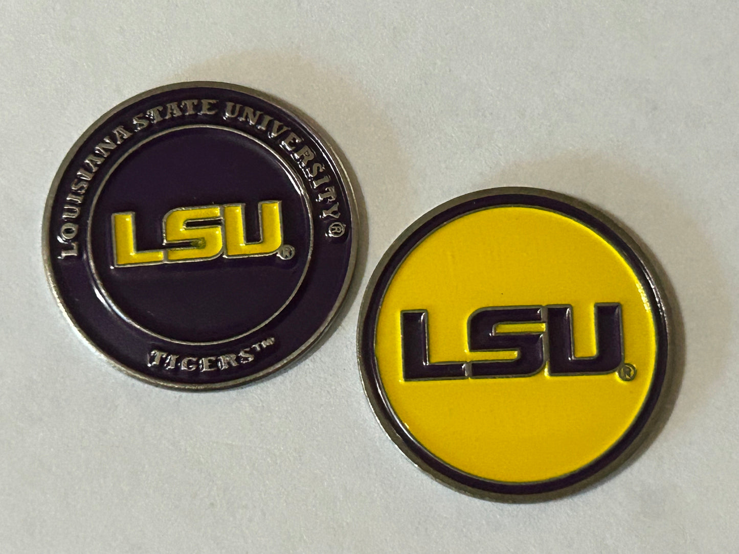 LSU Tigers 1" Diameter Double Sided Magnetic Golf Ball Marker NCAA