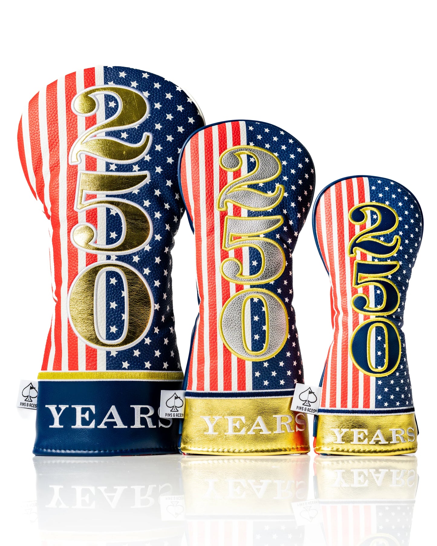 Pins & Aces (Authentic) 2026, 250 Year Birthday USA Driver, Fairway & Rescue Head Cover Set