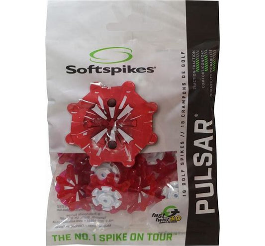 Pulsar Golf Spikes (Fast Twist® 3.0)  Red/White 18 Pack