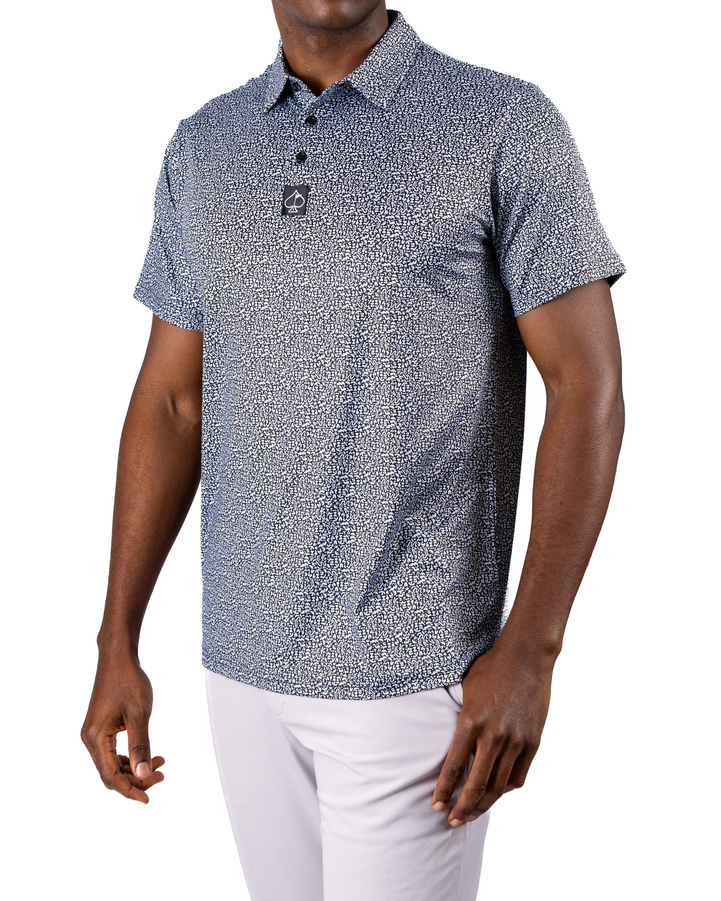 Pins & Aces Coral Cascades Collaboration Fast Wicking 4-Way Stretch Polo Shirt (SD)