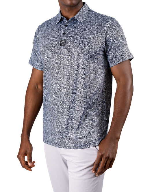 Pins & Aces Coral Cascades Collaboration Fast Wicking 4-Way Stretch Polo Shirt