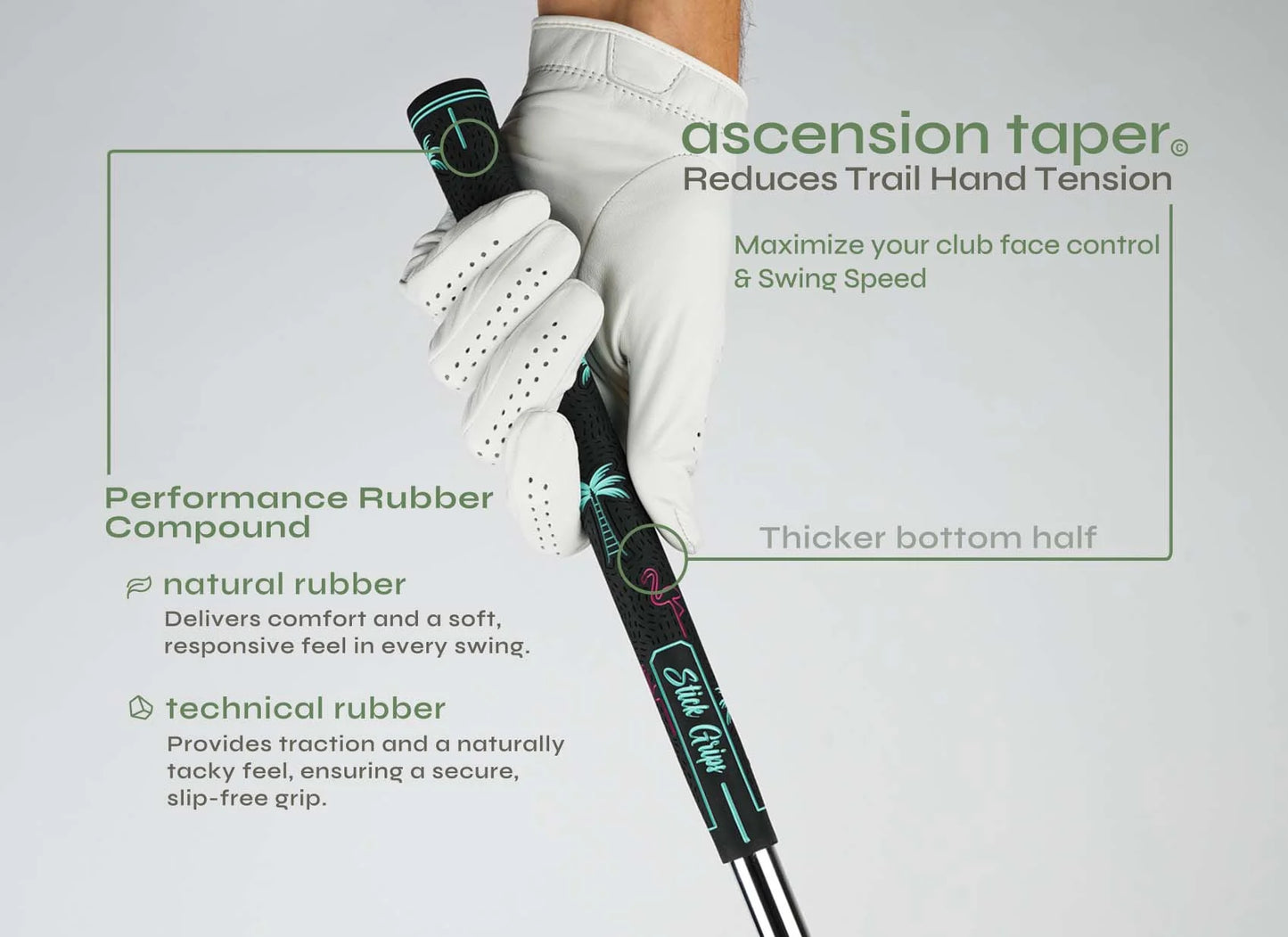 Stick Grips Golf Authentic Palm Swings Black Swing Club Grip (Irons & Woods)