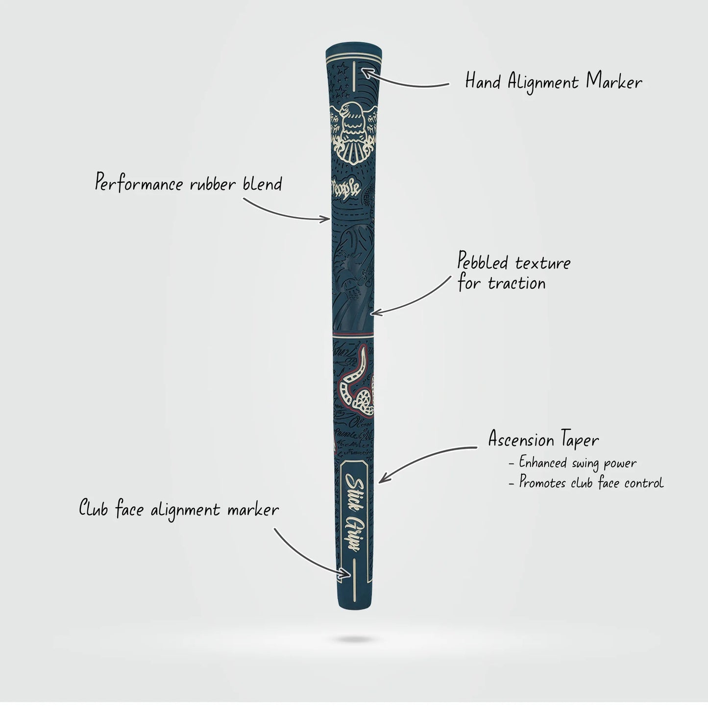 Stick Grips Golf Authentic Patriot Blue Standard Swing Club Grip Irons & Woods