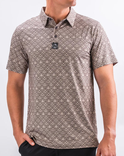 Pins & Aces Big Blind Ash Collaboration Fast Wicking 4-Way Stretch Polo Shirt