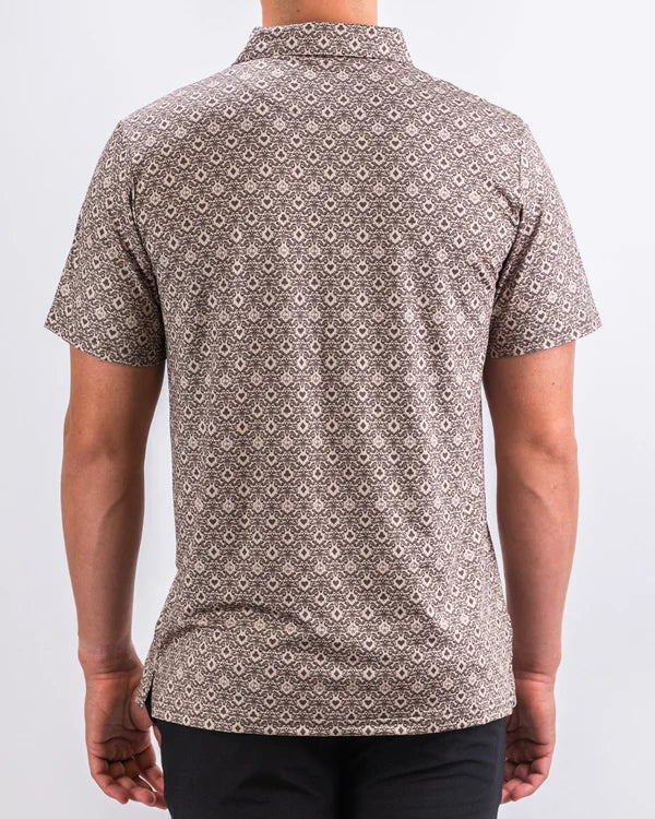 Pins & Aces Big Blind Ash Collaboration Fast Wicking 4-Way Stretch Polo Shirt