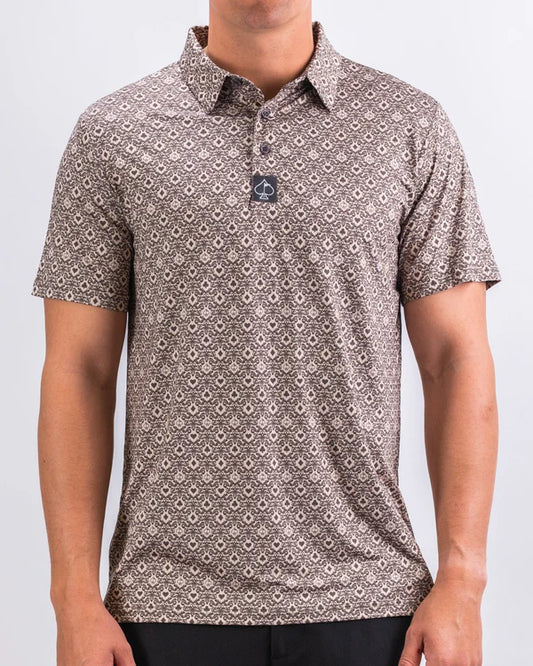 Pins & Aces Big Blind Ash Collaboration Fast Wicking 4-Way Stretch Polo Shirt