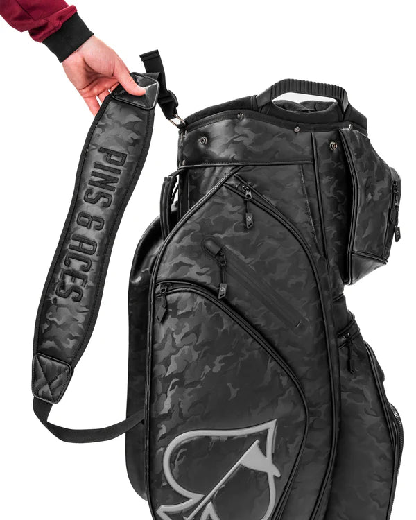 Player Preferred™ Pins & Aces 15-Way Cart Bag - Black Camo