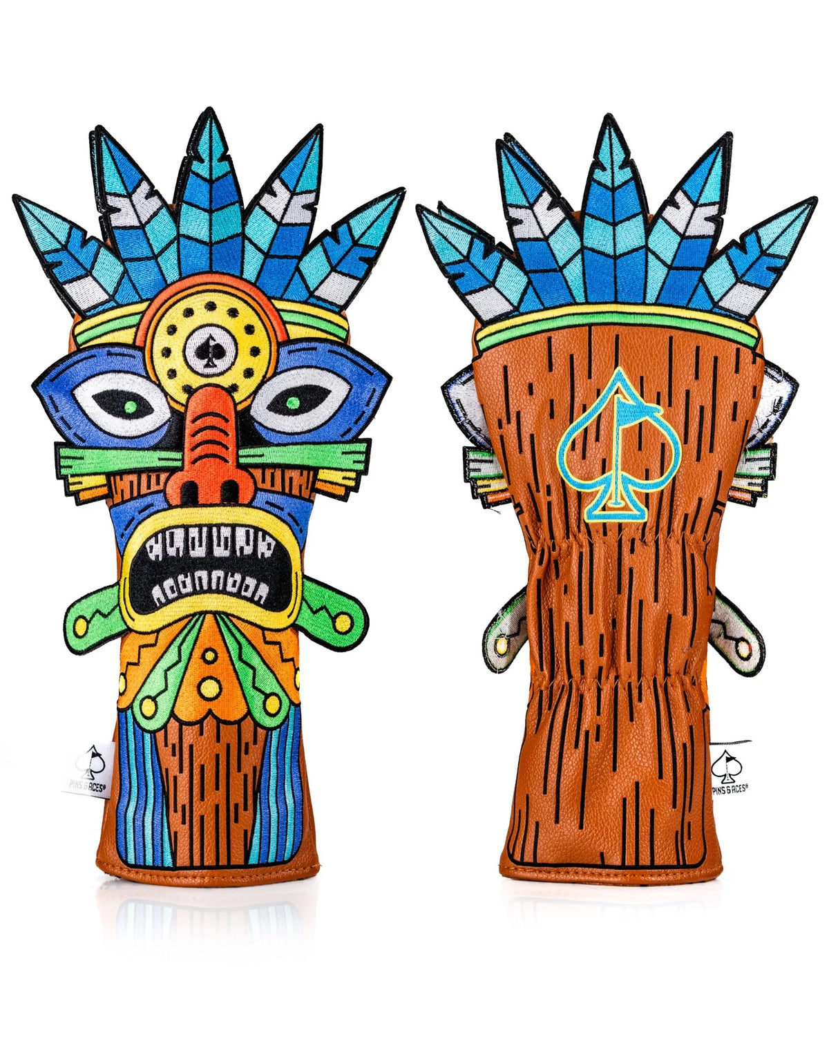 Pins & Aces Authentic Fully Embroidered, Very Robust TIKI Fairway Head Cover