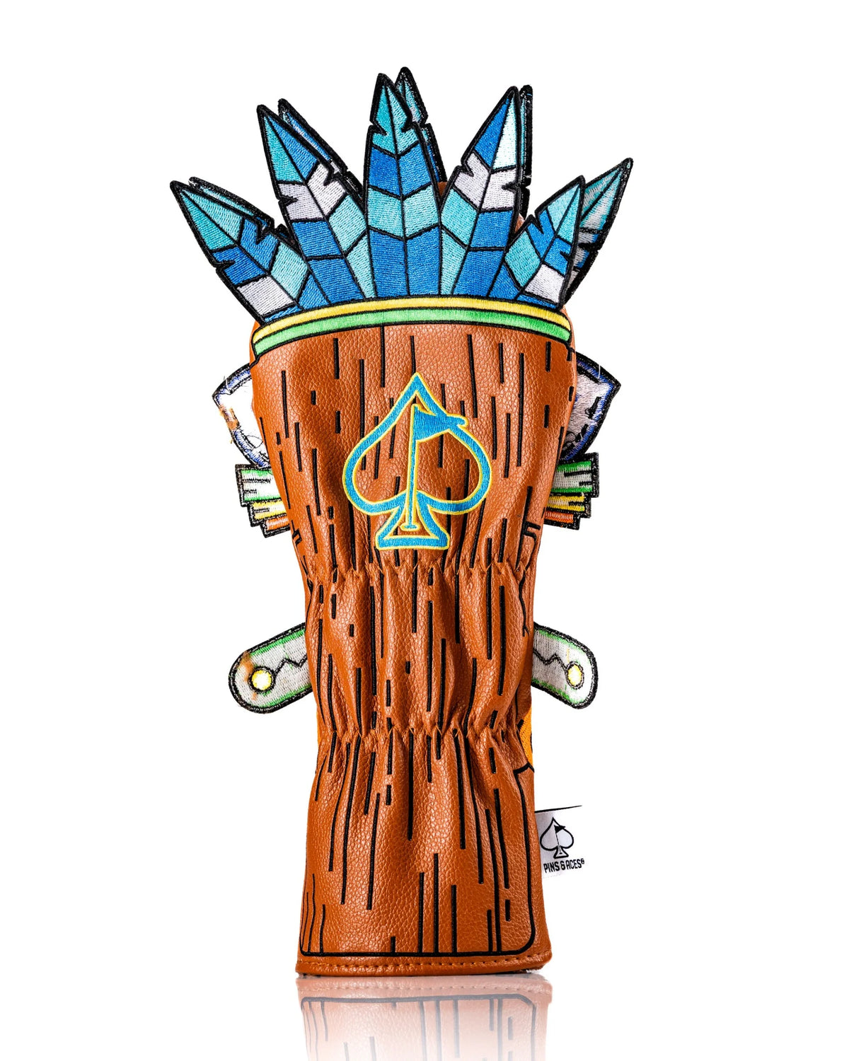 Pins & Aces Authentic Fully Embroidered, Very Robust TIKI Fairway Head Cover